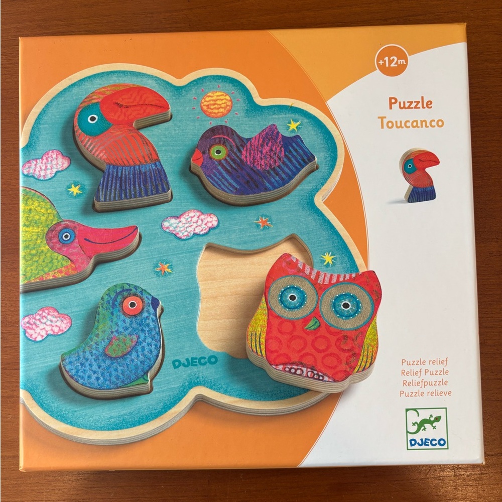 Djeco new infant toddler toucan puzzle wood